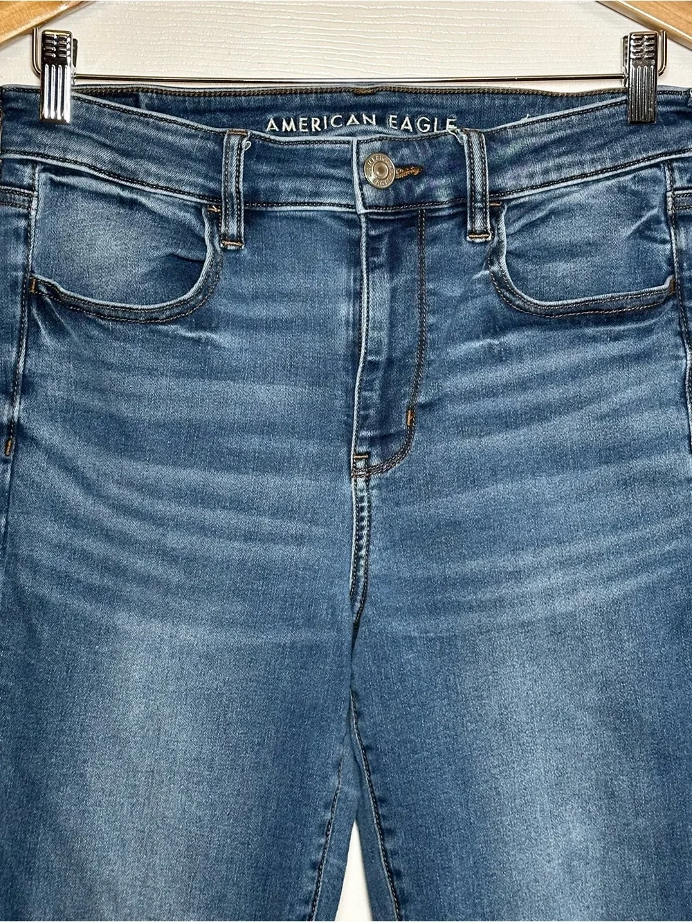 American Eagle Next Level Stretch Women's Jeans Hi-Rise Jegging SZ 12 Long Blue